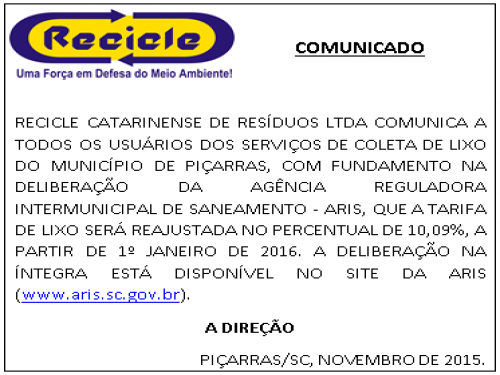 Comunicado Piçarras