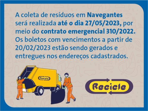 Navegantes: serviço de coleta e emissão de boletos